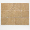 Noce Travertine Tile 6x6 Tumbled close-up