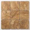 Noce Travertine Tile 6x6 Tumbled close-up