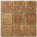 Noce Travertine Tumbled 12 x 12 x 3/8 Cross Cut Tile 12x12 close-up