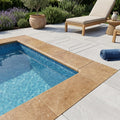 Noce Travertine Tumbled 12 x 24 x 1.25 Bullnose Coping 12x24 pool coping — Swimming Pool remodel pool edge