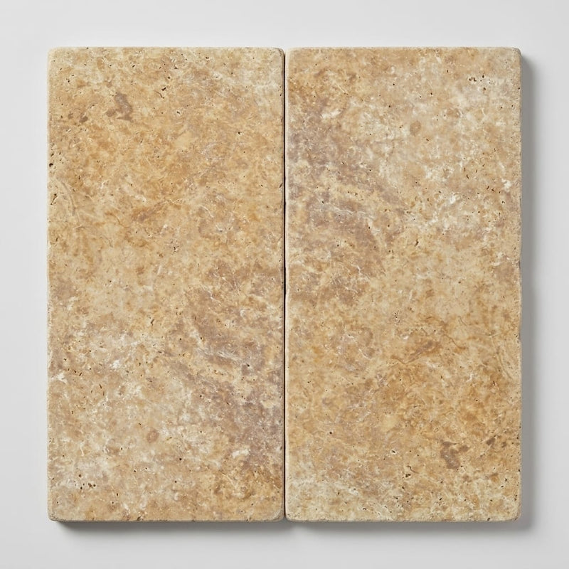 Noce Travertine Tumbled 12 x 24 x 1.25 Paver 12x24 close-up