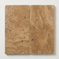 Noce Travertine Tumbled 12 x 24 x 2 Modern Coping 12x24 close-up