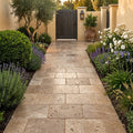 Noce Travertine Tumbled 16 x 24 x 1.25 Paver 16x24 — Garden path