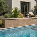 Noce Travertine Tumbled 16 x 24 x 2 Modern Coping 16x24 pool coping — Swimming Pool raised bond beam cap