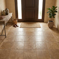 Noce Travertine Tumbled 18 x 18 x 1/2 Cross Cut Tile 18x18 — Foyer floor