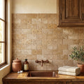 Noce Travertine Tumbled 3 x 6 x 3/8 Cross Cut Tile 3x6 — Laundry Room backsplash