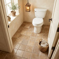 Noce Travertine Tumbled 6 x 6 x 3/8 Cross Cut Tile 6x6 — Bathroom floor