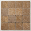 Noce Travertine Tumbled 6 x 6 x 3/8 Cross Cut Tile 6x6 close-up