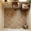 Noce Travertine Tumbled 6 x 6 x 3/8 Cross Cut Tile 6x6 — Powder Room floor