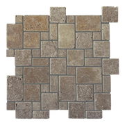 Noce Versailles Pattern Brushed Travertine Tile