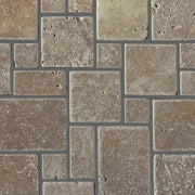 Noce Versailles Pattern Brushed Travertine Tile