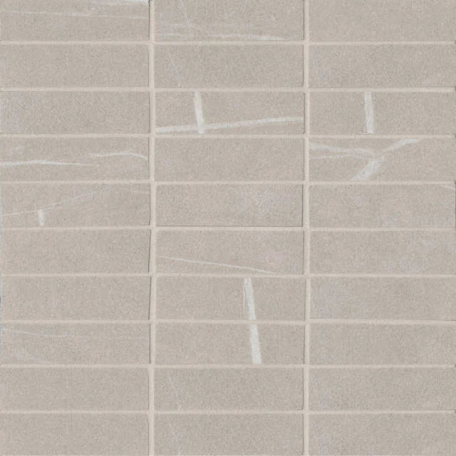 Nomade Bone 12x12 1x4 Straight Set Matte Glass Mosaic