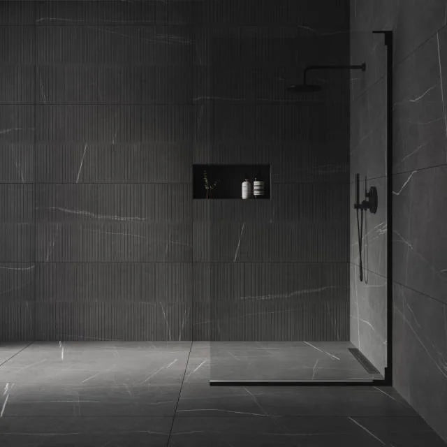 Nomade Noir 48x24 Parallelo Deco Matte Ceramic Tile