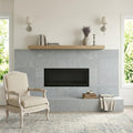 Nova Blue Limestone Tile 12x24 Honed — Living Room fireplace surround