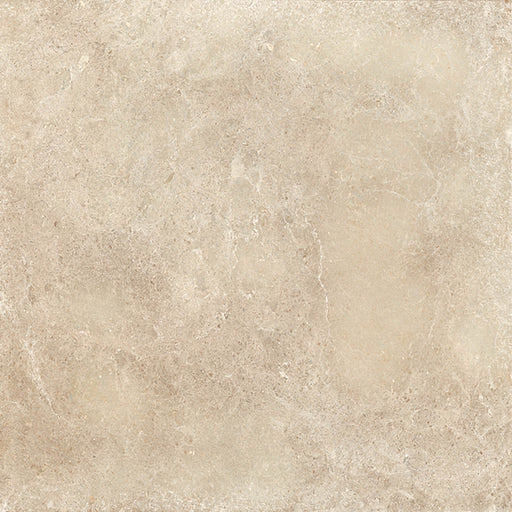 Novabell Sovereign Beige structured matte porcelain tile surface with warm beige stone-like mottling and fine pale veins.