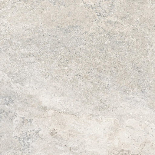NovaBell Thermae Grey matte porcelain surface with cloudy pale grey and beige mineral movement and delicate cream-colored veining.