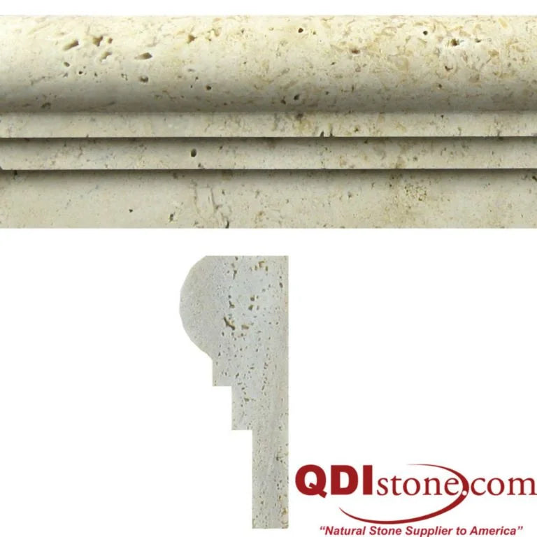 Nysa 02x12x01 Unfilled & Honed Travertine Single Ogee Trim