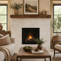 Nysa 03x06 Tumbled Travertine Tile 3x6 — Living Room fireplace surround