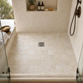 Nysa 06x06 Tumbled Travertine Tile 6x6 — Bathroom shower floor