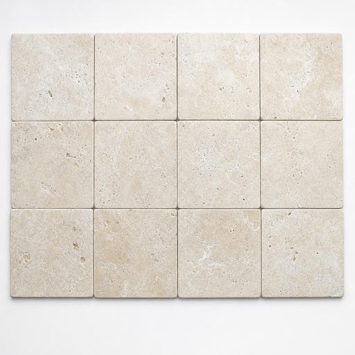 Nysa 06x06 Tumbled Travertine Tile 6x6 close-up
