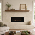 Nysa 12x24 Filled & Honed Travertine Tile — Living Room fireplace surround