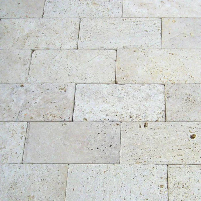 Nysa 12x12 Honed Travertine 3D Ledger Stone