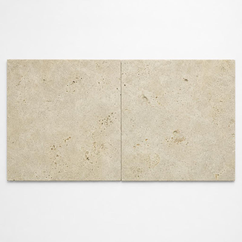 Nysa 24x24 Filled & Honed Travertine Tile close-up