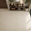 Nysa 24x24 Filled & Honed Travertine Tile — Foyer floor
