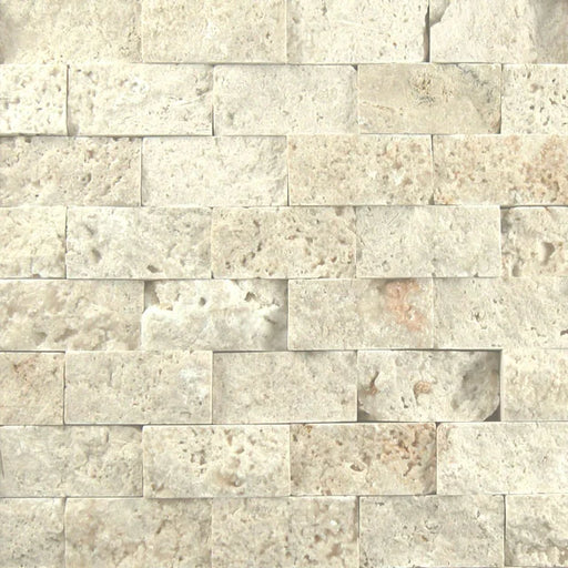 Nysa 2x4 Filled & Honed Travertine 3D Mosaic Tile