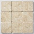 Nysa Travertine Coping 12x12 Tumbled Bullnose 1.25 inch close-up