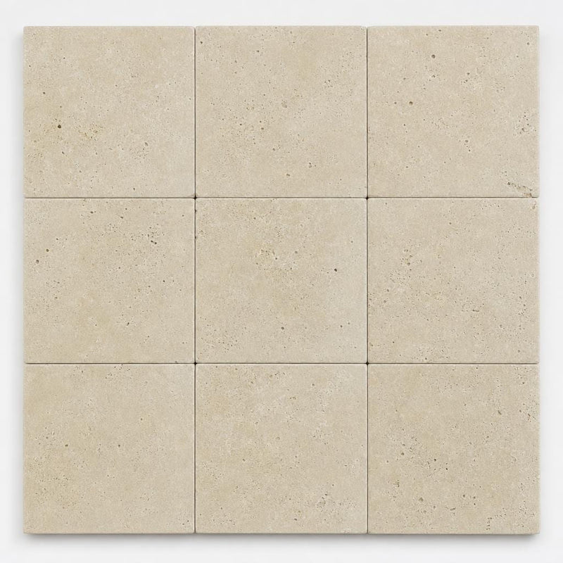 Nysa Travertine Paver 12x12 Unfilled, Honed 2 inch close-up