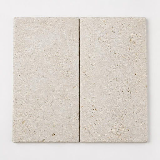 Nysa Travertine Paver 12x24 Tumbled 2 inch close-up