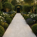 Nysa Travertine Paver 12x24 Tumbled 2 inch — Garden path