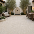 Nysa Travertine Paver 12x24 Unfilled, Honed 2 inch — Courtyard paving