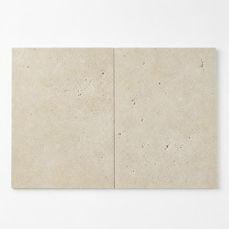 Nysa Travertine Paver 16x24 Unfilled, Honed 2 inch close-up