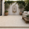 Nysa Travertine Paver 6x6 Tumbled 1.25 inch — Courtyard paving