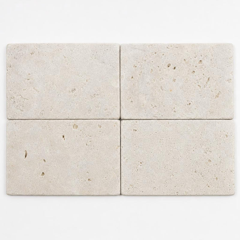 Nysa Travertine Paver 8x16 Tumbled 1.25 inch close-up