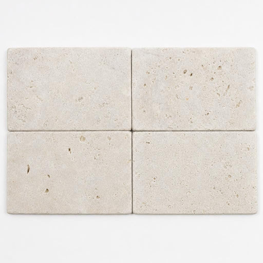 Nysa Travertine Paver 8x16 Tumbled 1.25 inch close-up