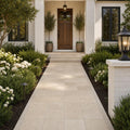 Nysa Travertine Paver 8x8 Tumbled 1.25 inch — Front Yard walkway