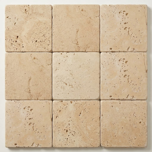 Nysa Travertine Tile 12x12 Tumbled close-up