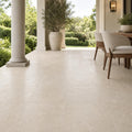Nysa Travertine Tile 18x18 Filled, Honed — Covered Patio floor