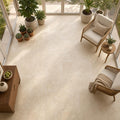 Nysa Travertine Tile 18x18 Filled, Honed — Sunroom floor