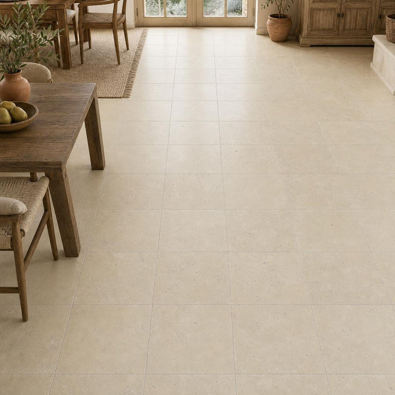 Nysa Travertine Tile 18x18 Tumbled — Dining Room floor