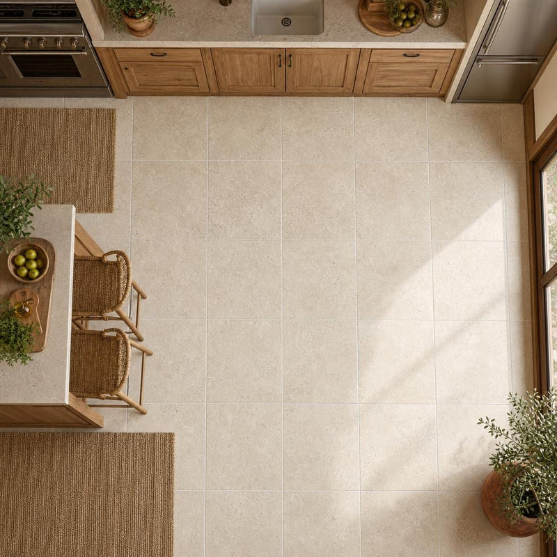 Nysa Travertine Tile 24x24 Tumbled — Kitchen floor