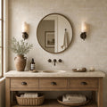 Nysa Travertine Tile 3x6 Tumbled — Bathroom wall