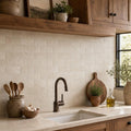 Nysa Travertine Tile 3x6 Tumbled — Kitchen backsplash