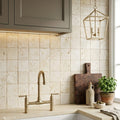 Nysa Travertine Tile 4x4 Honed — Kitchen backsplash