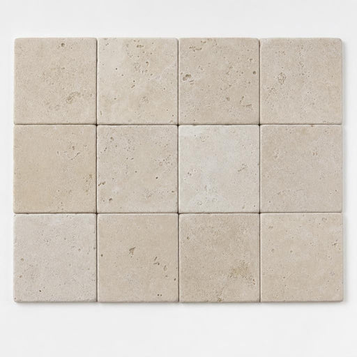 Nysa Travertine Tile 4x4 Tumbled close-up