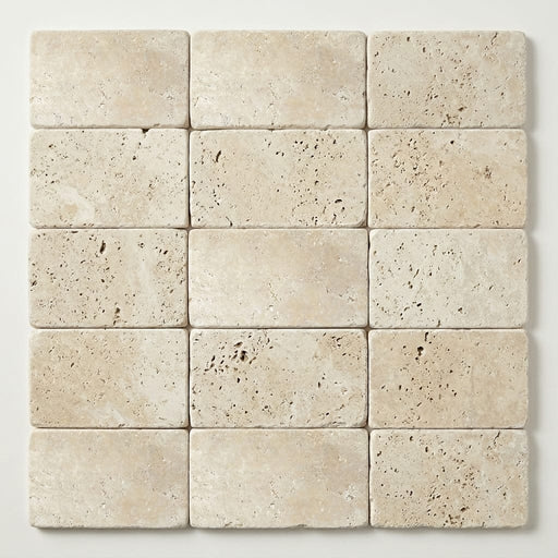 Nysa Travertine Tile 6x12 Tumbled close-up