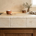 Nysa Travertine Tile 6x12 Tumbled — Kitchen countertop edge